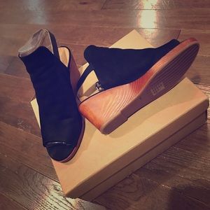 Lucky Brand Open-Toe Wedge Booties